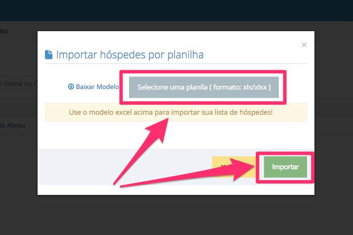 Importar Hóspedes