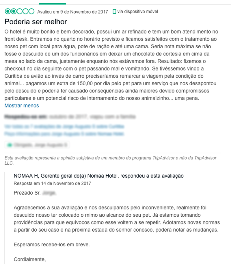 avaliações