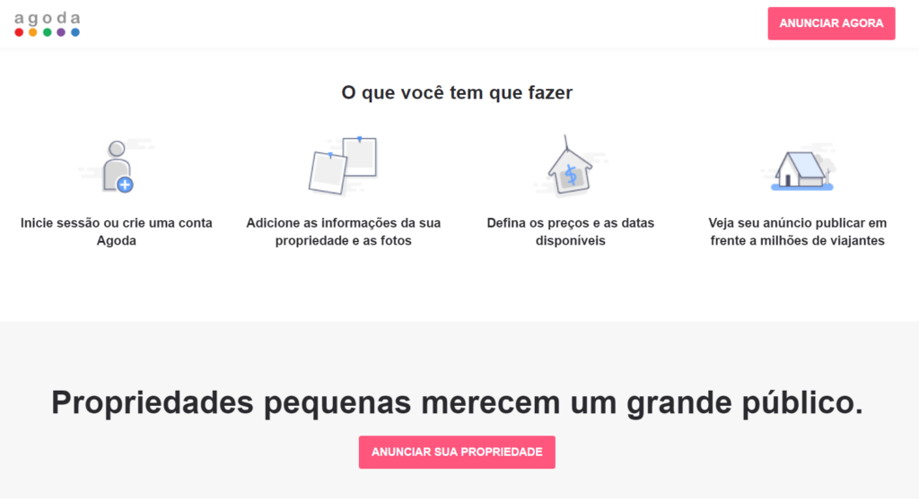 print referente ao site do canal de distribuição Agoda.